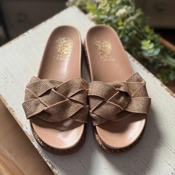 Vince Camuto Braid Embellished Slide Sandals - Picture 3 of 5